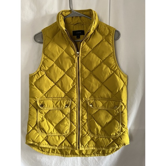 J.CREW Jackets & Blazers - J. Crew Women's Mustard‎ Yellow Diamond Quilted Down Vest Size S